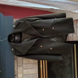 Vince Camuto Green Military Wool Pea Coat XS